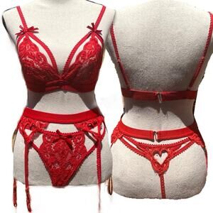Romantic red lingerie set